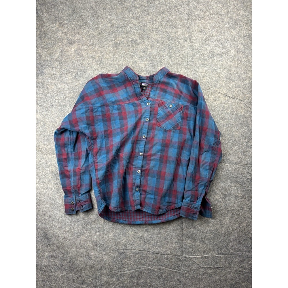 Patagonia Shirt Womens 6 Plaid Double Weave Woven Turf Button Up Organic Cotton